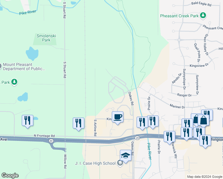 map of restaurants, bars, coffee shops, grocery stores, and more near 837 Boulder Trail in Mount Pleasant