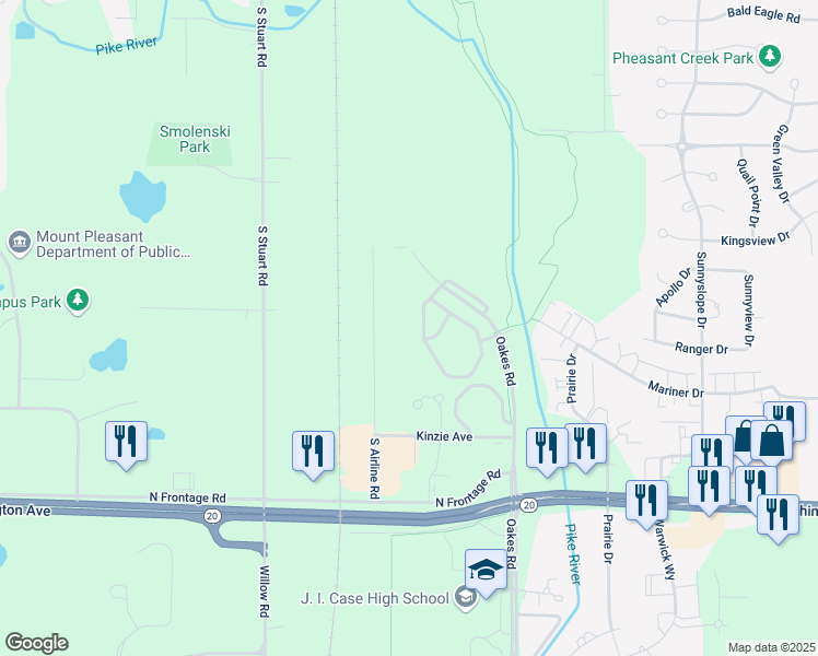map of restaurants, bars, coffee shops, grocery stores, and more near 821 South Airline Road in Mount Pleasant