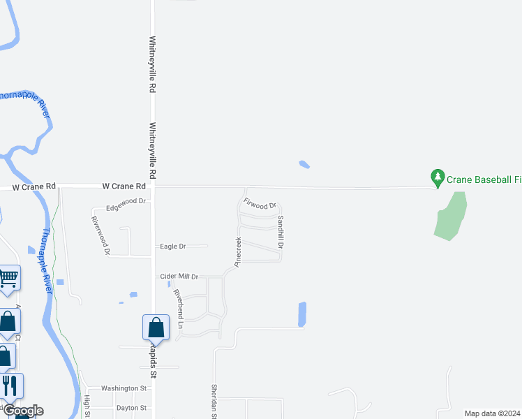 map of restaurants, bars, coffee shops, grocery stores, and more near 854 Firwood Drive in Middleville