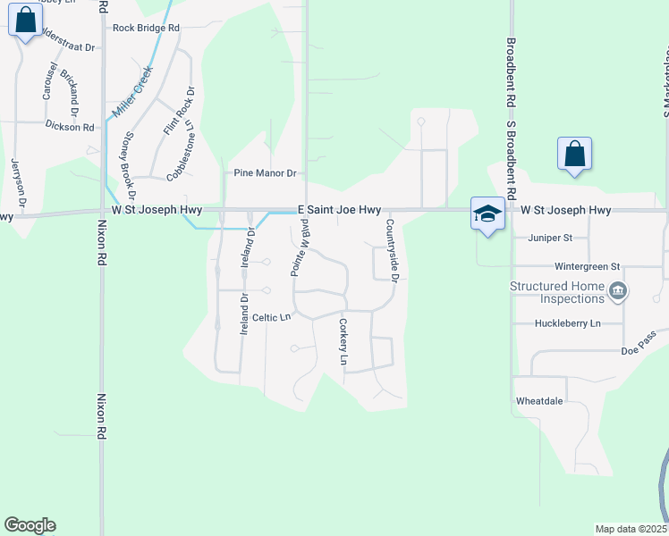 map of restaurants, bars, coffee shops, grocery stores, and more near 10817 Canterbury Lane in Grand Ledge