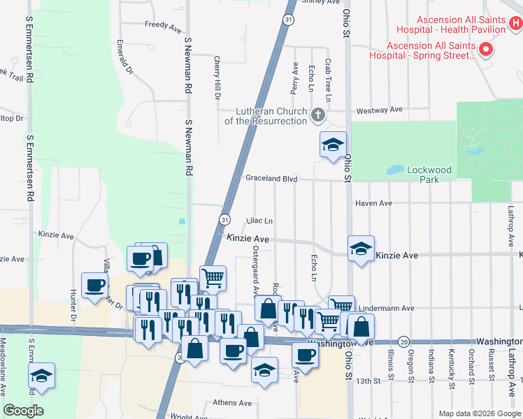 map of restaurants, bars, coffee shops, grocery stores, and more near 711 Ostergaard Avenue in Mount Pleasant