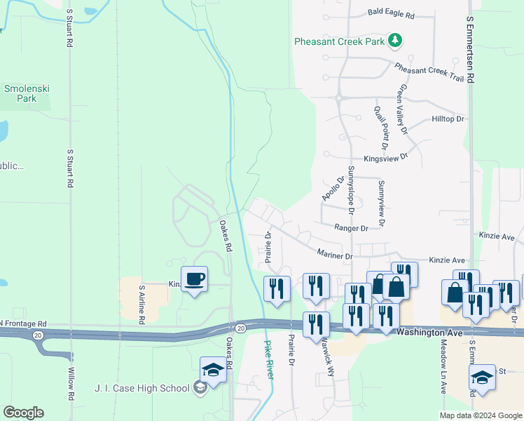 map of restaurants, bars, coffee shops, grocery stores, and more near 7200 Mariner Drive in Mount Pleasant