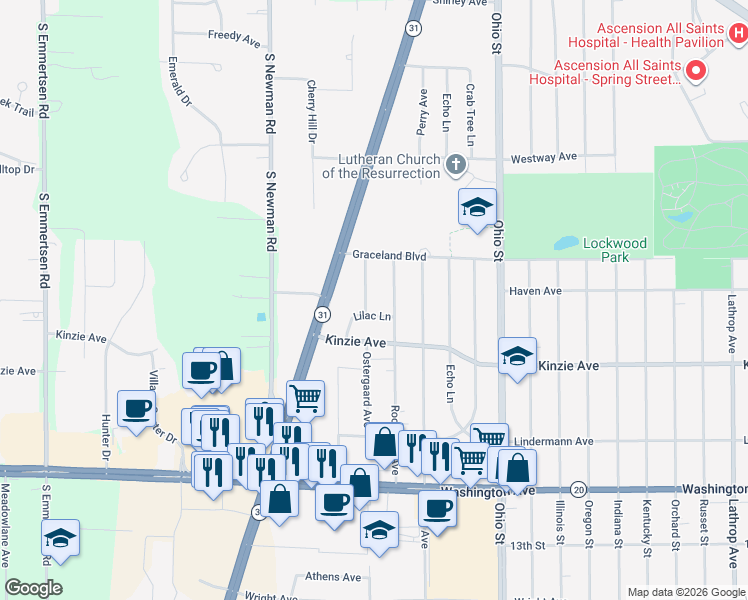 map of restaurants, bars, coffee shops, grocery stores, and more near 711 Ostergaard Avenue in Mount Pleasant