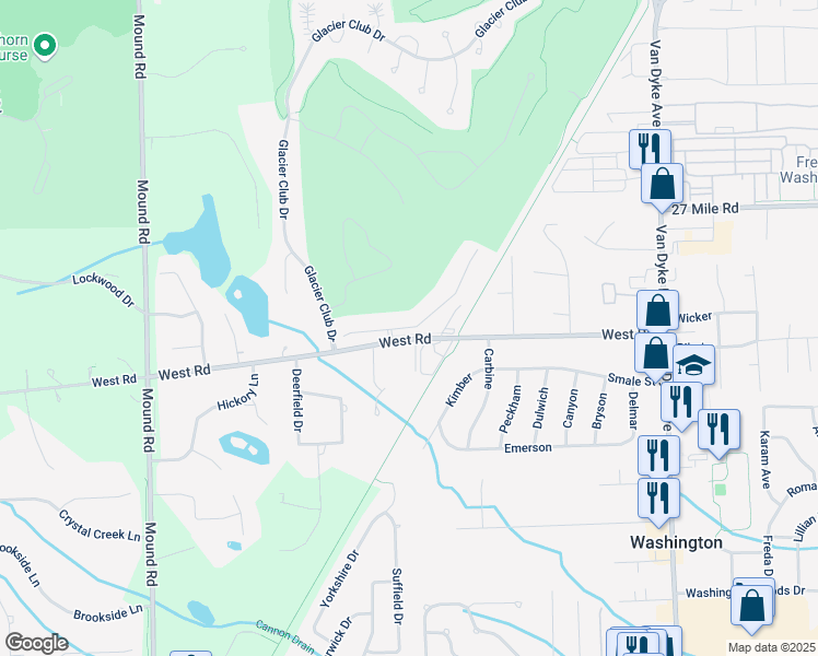map of restaurants, bars, coffee shops, grocery stores, and more near 6817 Boulder Pointe Drive in Washington
