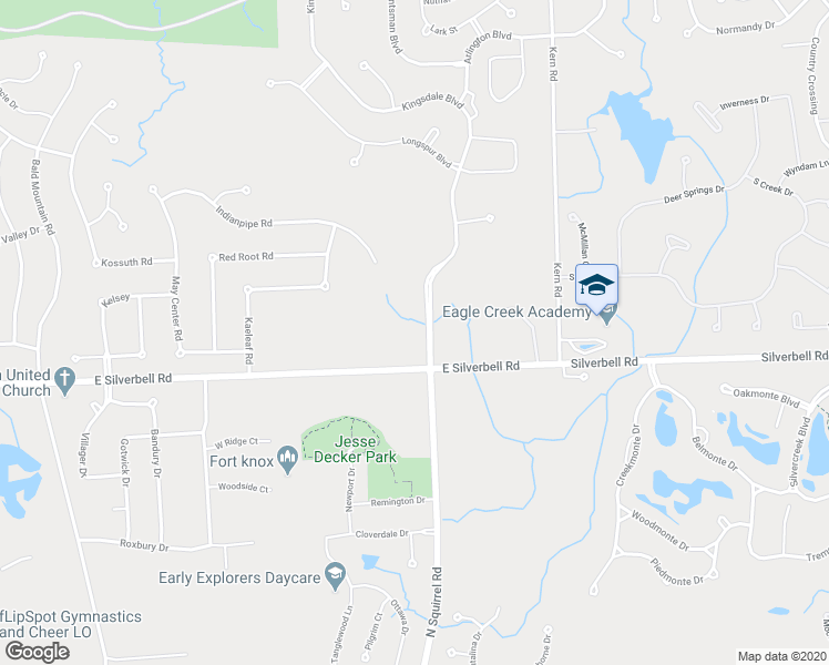 map of restaurants, bars, coffee shops, grocery stores, and more near 1169 East Silverbell Road in Orion Township