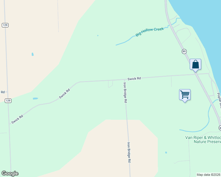 map of restaurants, bars, coffee shops, grocery stores, and more near 2872 Swick Road in Ovid