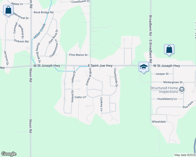map of restaurants, bars, coffee shops, grocery stores, and more near 10817 Canterbury Lane in Grand Ledge