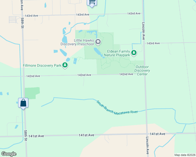 map of restaurants, bars, coffee shops, grocery stores, and more near 5676 142nd Avenue in Holland
