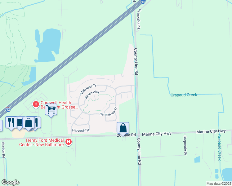 map of restaurants, bars, coffee shops, grocery stores, and more near 37781 Sandstone Trail in New Haven