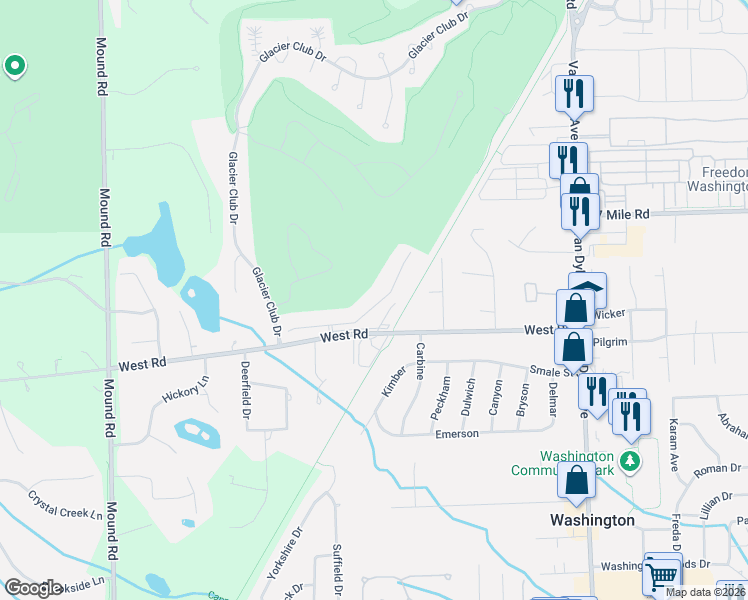 map of restaurants, bars, coffee shops, grocery stores, and more near 6939 Boulder Pointe Drive in Washington