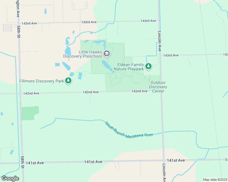 map of restaurants, bars, coffee shops, grocery stores, and more near 5663 142nd Avenue in Holland