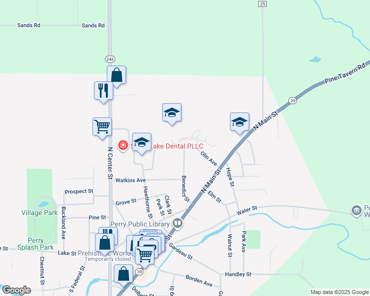 map of restaurants, bars, coffee shops, grocery stores, and more near 50 Olin Avenue in Perry