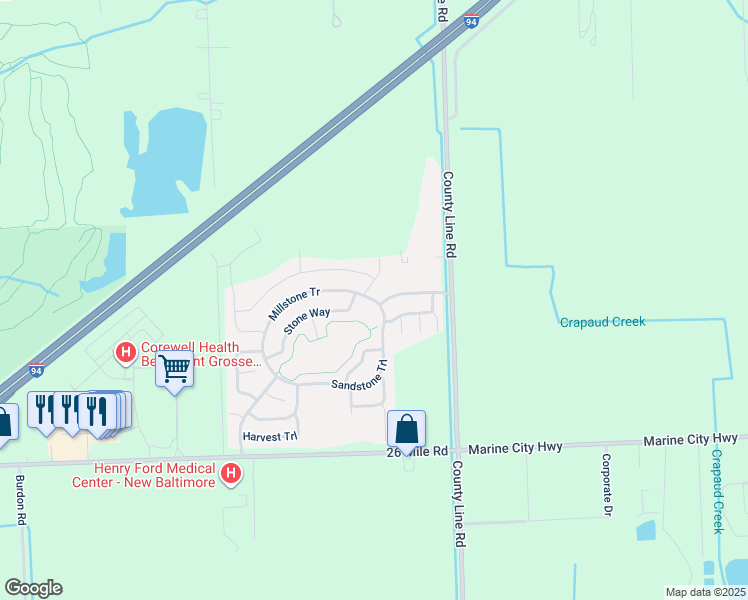 map of restaurants, bars, coffee shops, grocery stores, and more near 37781 Sandstone Trail in New Haven