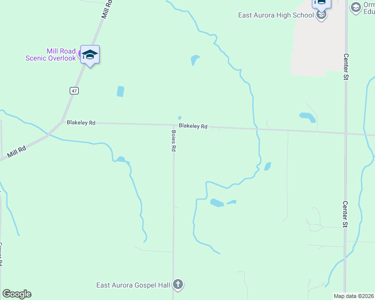 map of restaurants, bars, coffee shops, grocery stores, and more near 1246 Boies Road in East Aurora