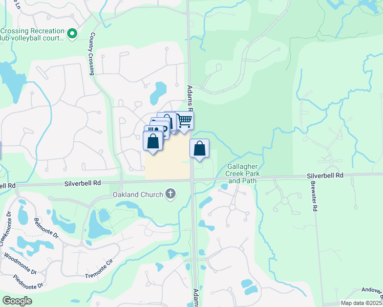 map of restaurants, bars, coffee shops, grocery stores, and more near 4888 Adams Road in Oakland charter Township