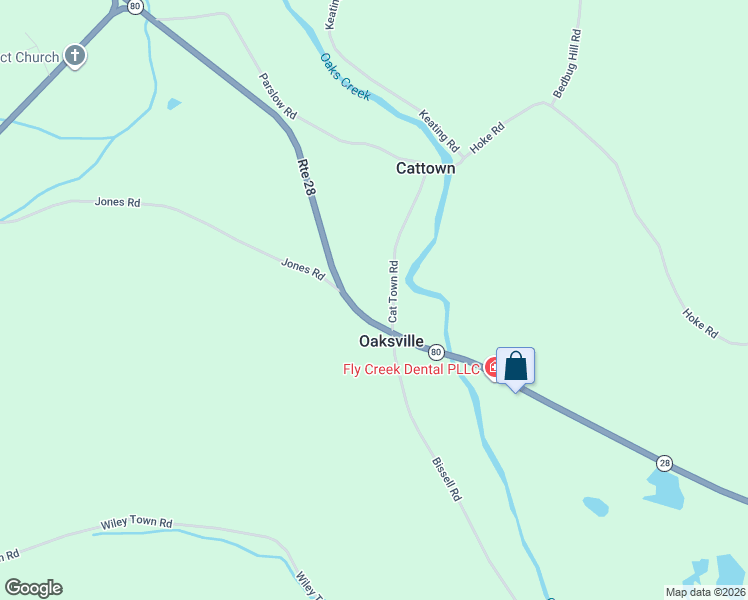 map of restaurants, bars, coffee shops, grocery stores, and more near 103 Cat Town Road in Fly Creek