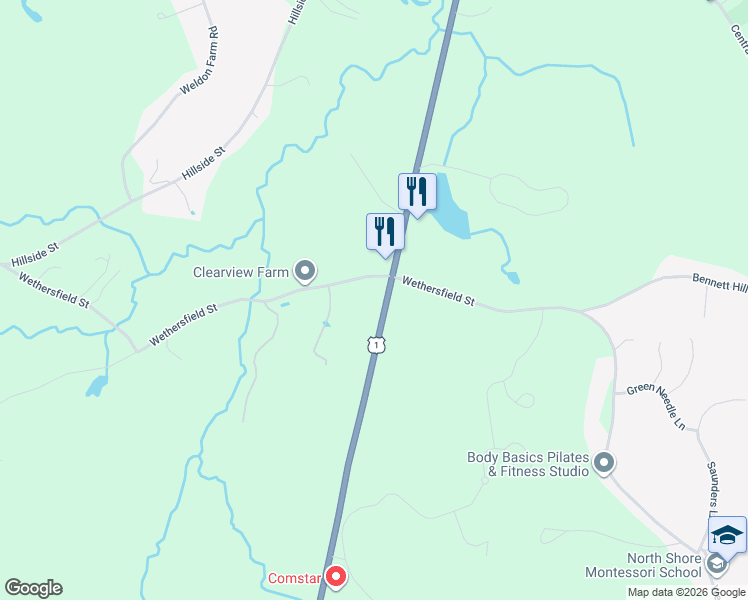map of restaurants, bars, coffee shops, grocery stores, and more near 480 Newburyport Turnpike in Rowley