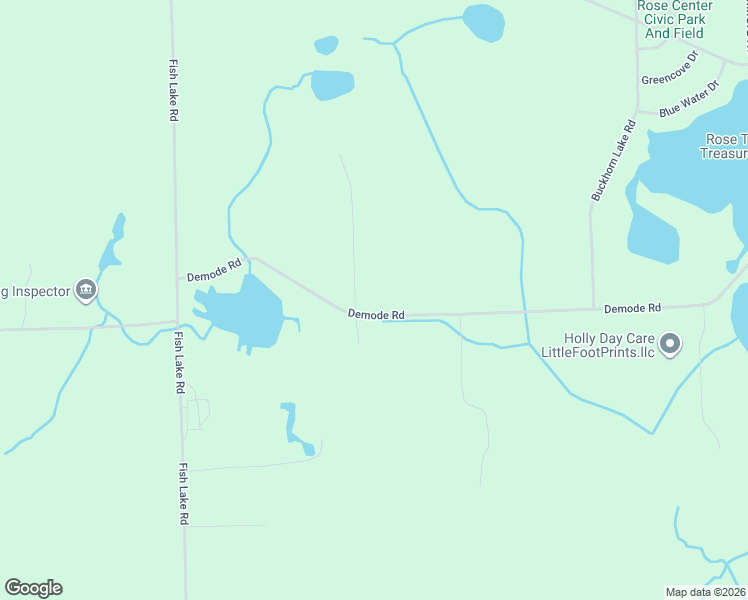 map of restaurants, bars, coffee shops, grocery stores, and more near 1190 Demode Road in Holly