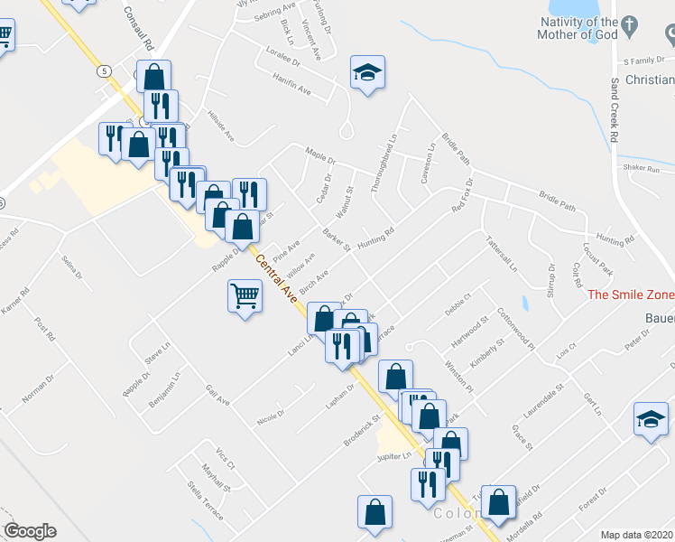 map of restaurants, bars, coffee shops, grocery stores, and more near 12 Red Fox Drive in Colonie