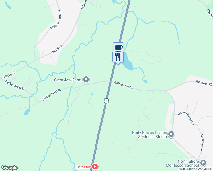 map of restaurants, bars, coffee shops, grocery stores, and more near 480 Newburyport Turnpike in Rowley