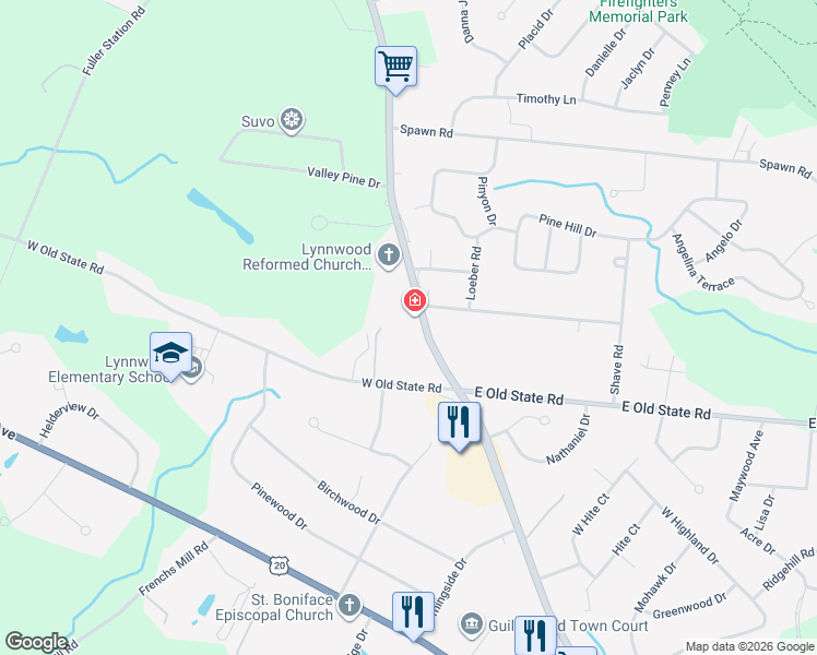 map of restaurants, bars, coffee shops, grocery stores, and more near 3736 Carman Road in Albany County