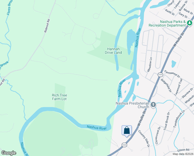 map of restaurants, bars, coffee shops, grocery stores, and more near 114 Rideout Road in Hollis