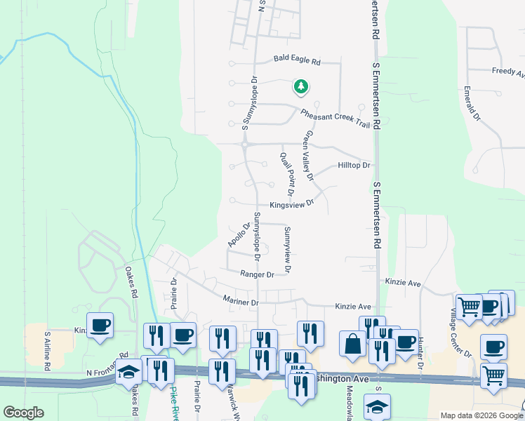 map of restaurants, bars, coffee shops, grocery stores, and more near 6649 Apollo Drive in Mount Pleasant