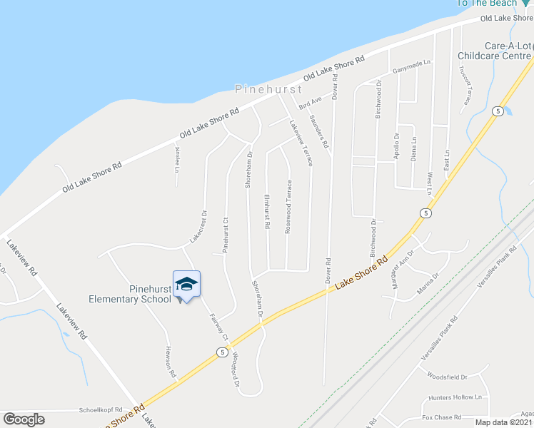 map of restaurants, bars, coffee shops, grocery stores, and more near 5889 Elmhurst Road in Lake View