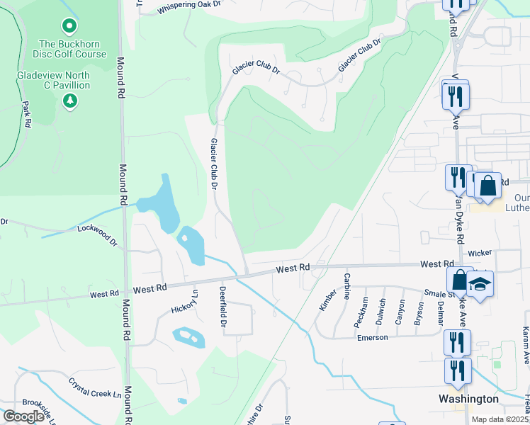 map of restaurants, bars, coffee shops, grocery stores, and more near 58864 Valley View Drive in Washington