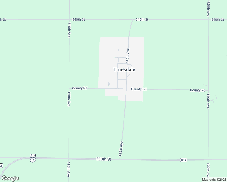 map of restaurants, bars, coffee shops, grocery stores, and more near 202 County Road in Truesdale