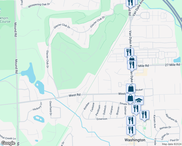 map of restaurants, bars, coffee shops, grocery stores, and more near 58720 Wallington in Washington