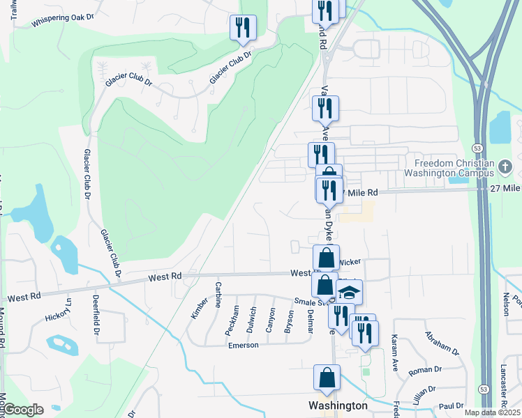 map of restaurants, bars, coffee shops, grocery stores, and more near 58888 Lind Rd in Washington