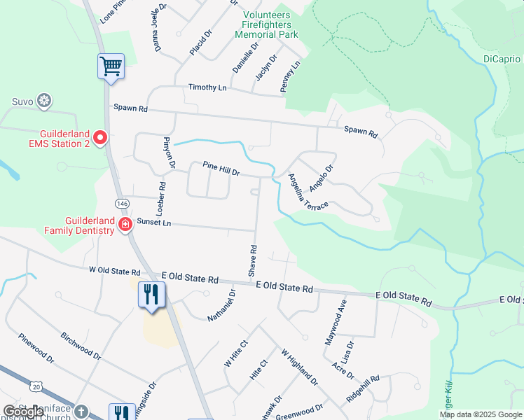 map of restaurants, bars, coffee shops, grocery stores, and more near 1055 Shave Road in Schenectady