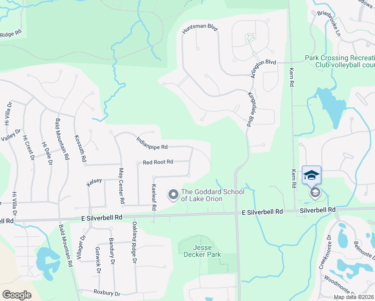 map of restaurants, bars, coffee shops, grocery stores, and more near 1085 Indianpipe Road in Orion charter Township
