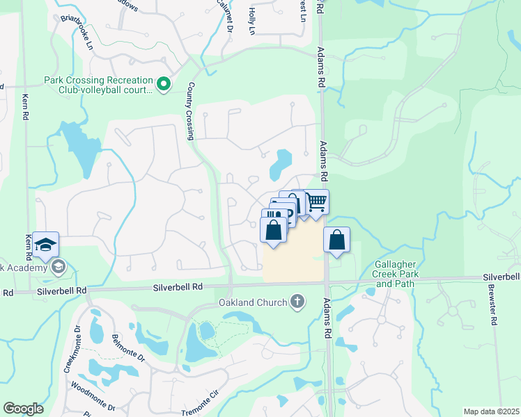 map of restaurants, bars, coffee shops, grocery stores, and more near 3215 Silverbrook Drive in Rochester Hills