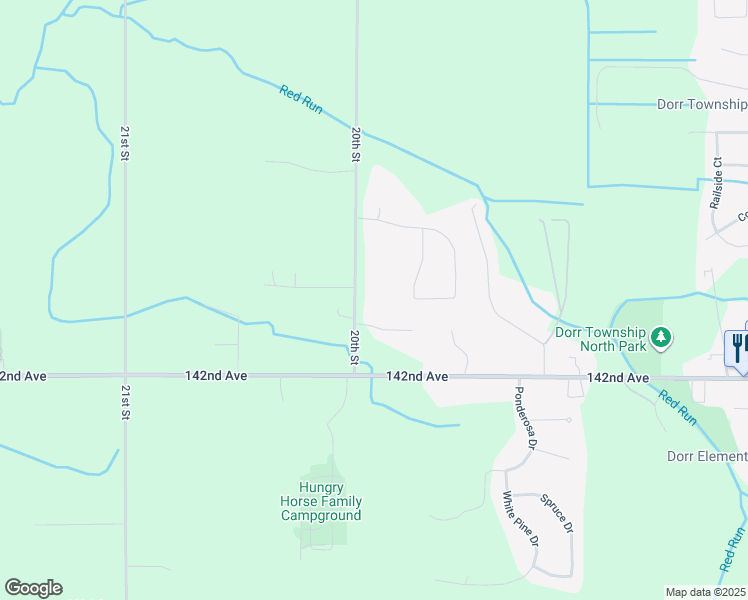 map of restaurants, bars, coffee shops, grocery stores, and more near 4229 20th Street in Dorr