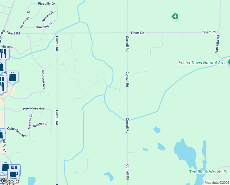 map of restaurants, bars, coffee shops, grocery stores, and more near 5091 Chaggal Lane in Meridian charter Township