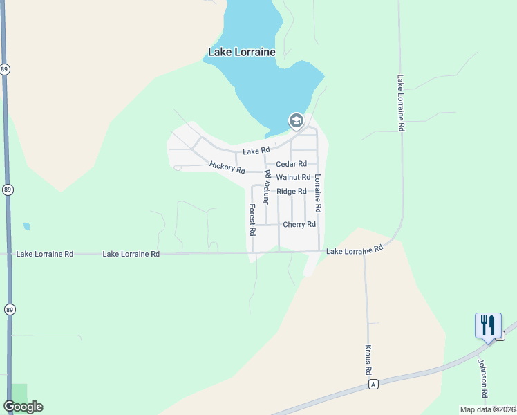 map of restaurants, bars, coffee shops, grocery stores, and more near N6546 Forest Road in Delavan