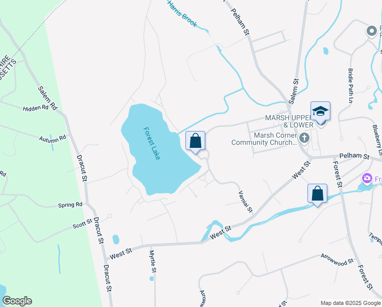 map of restaurants, bars, coffee shops, grocery stores, and more near 12 1st Ave in Methuen
