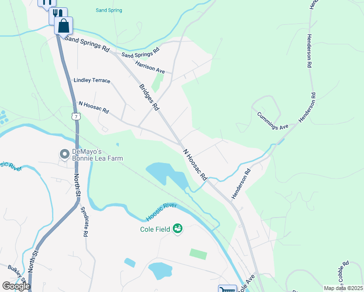 map of restaurants, bars, coffee shops, grocery stores, and more near 1029 North Hoosac Road in Williamstown