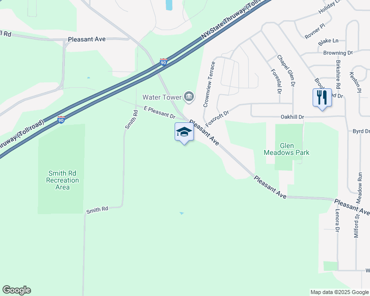 map of restaurants, bars, coffee shops, grocery stores, and more near in Erie County