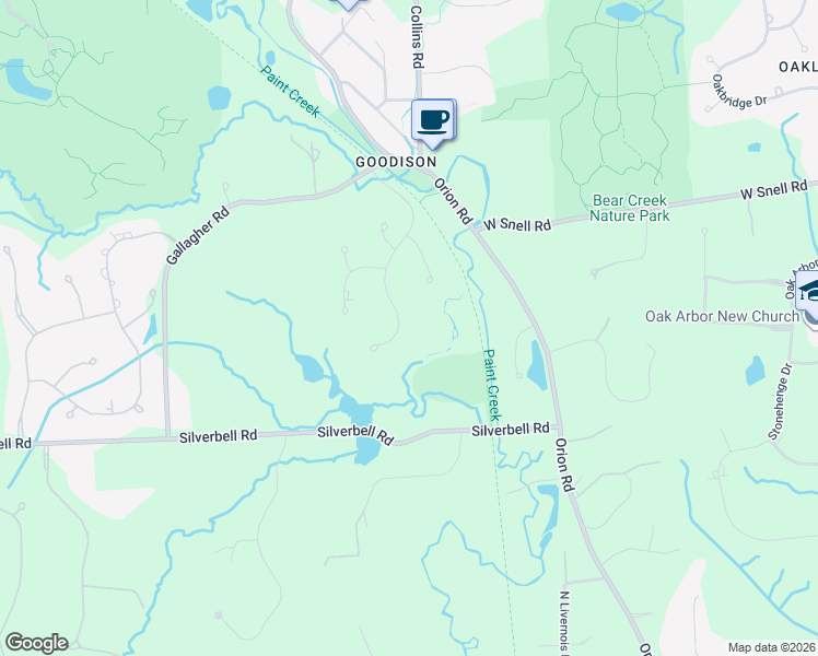 map of restaurants, bars, coffee shops, grocery stores, and more near 4885 Cider Hill Drive in Rochester