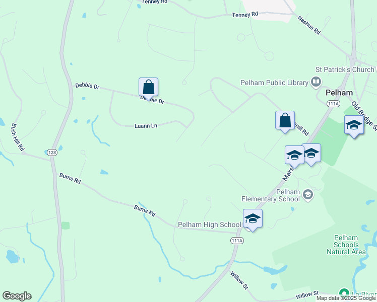 map of restaurants, bars, coffee shops, grocery stores, and more near 24 Sawmill Road in Pelham