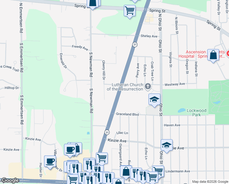 map of restaurants, bars, coffee shops, grocery stores, and more near 5125 Cortland Avenue in Mount Pleasant
