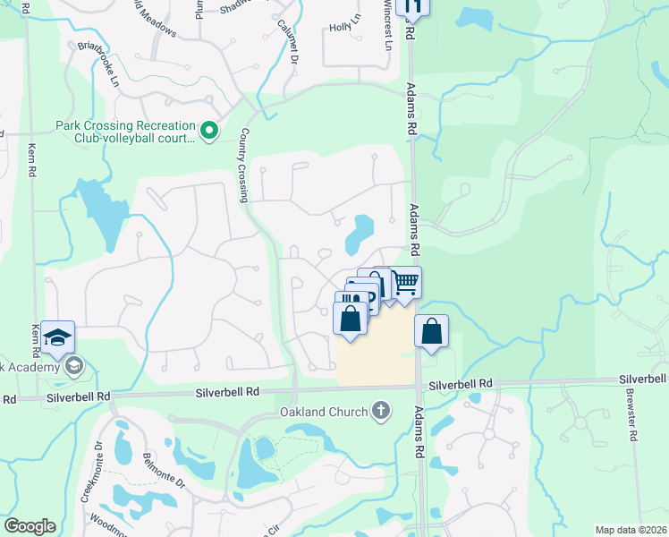 map of restaurants, bars, coffee shops, grocery stores, and more near 3188 Bridlewood Drive in Rochester Hills