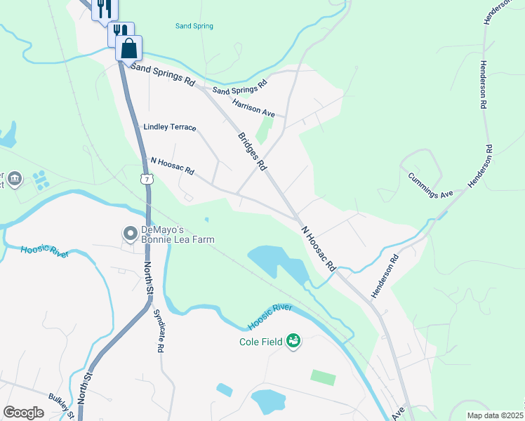 map of restaurants, bars, coffee shops, grocery stores, and more near 1077 North Hoosac Road in Williamstown
