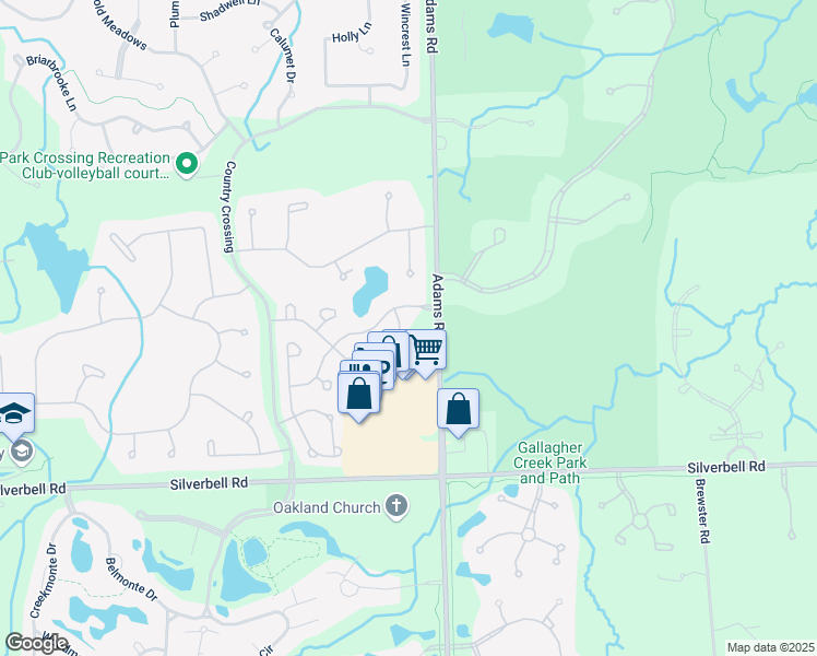 map of restaurants, bars, coffee shops, grocery stores, and more near 3087 Silverbrook Drive in Rochester