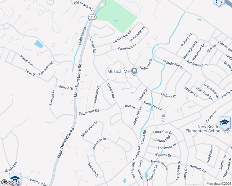 map of restaurants, bars, coffee shops, grocery stores, and more near 48 Conant Road in Nashua