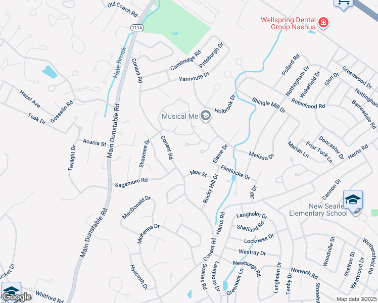 map of restaurants, bars, coffee shops, grocery stores, and more near 8 Burgundy Drive in Nashua