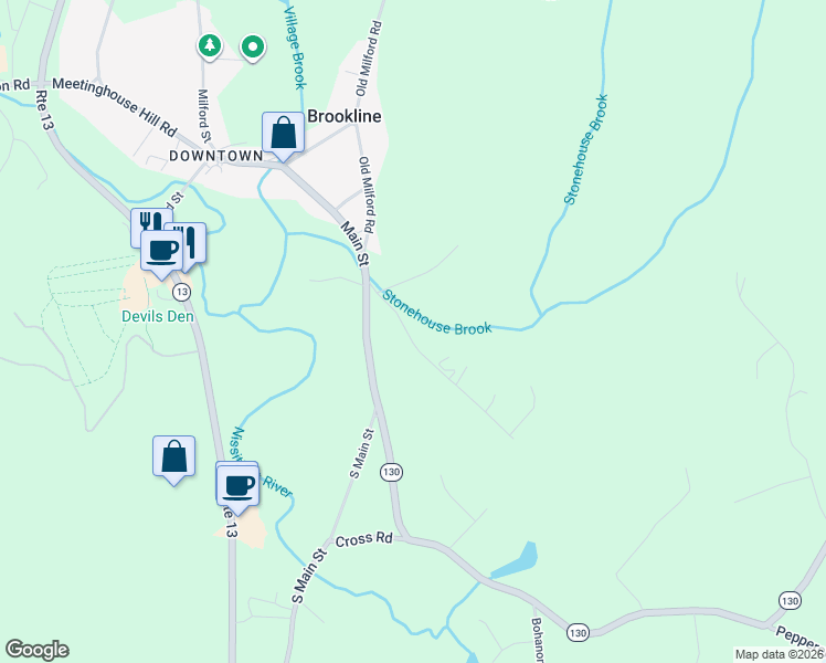map of restaurants, bars, coffee shops, grocery stores, and more near 10 Sargent Road in Brookline